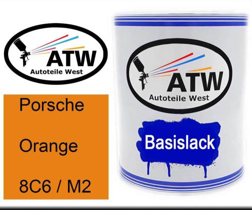 Porsche, Orange, 8C6 / M2: 1L Lackdose, von ATW Autoteile West.